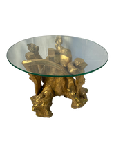 Load image into Gallery viewer, Gold Painted Tree Root Side Table