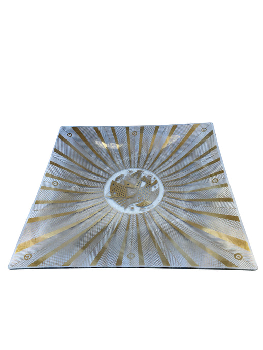 Mid-Century Georges Briard Gold Leaf Glass Tray
