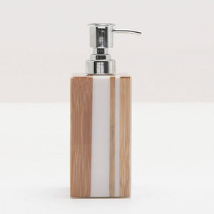 Light Brown & White Striped Soap Dispenser