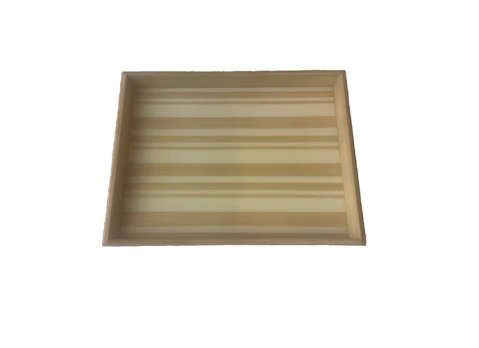 Light Brown & White Striped Medium Tray
