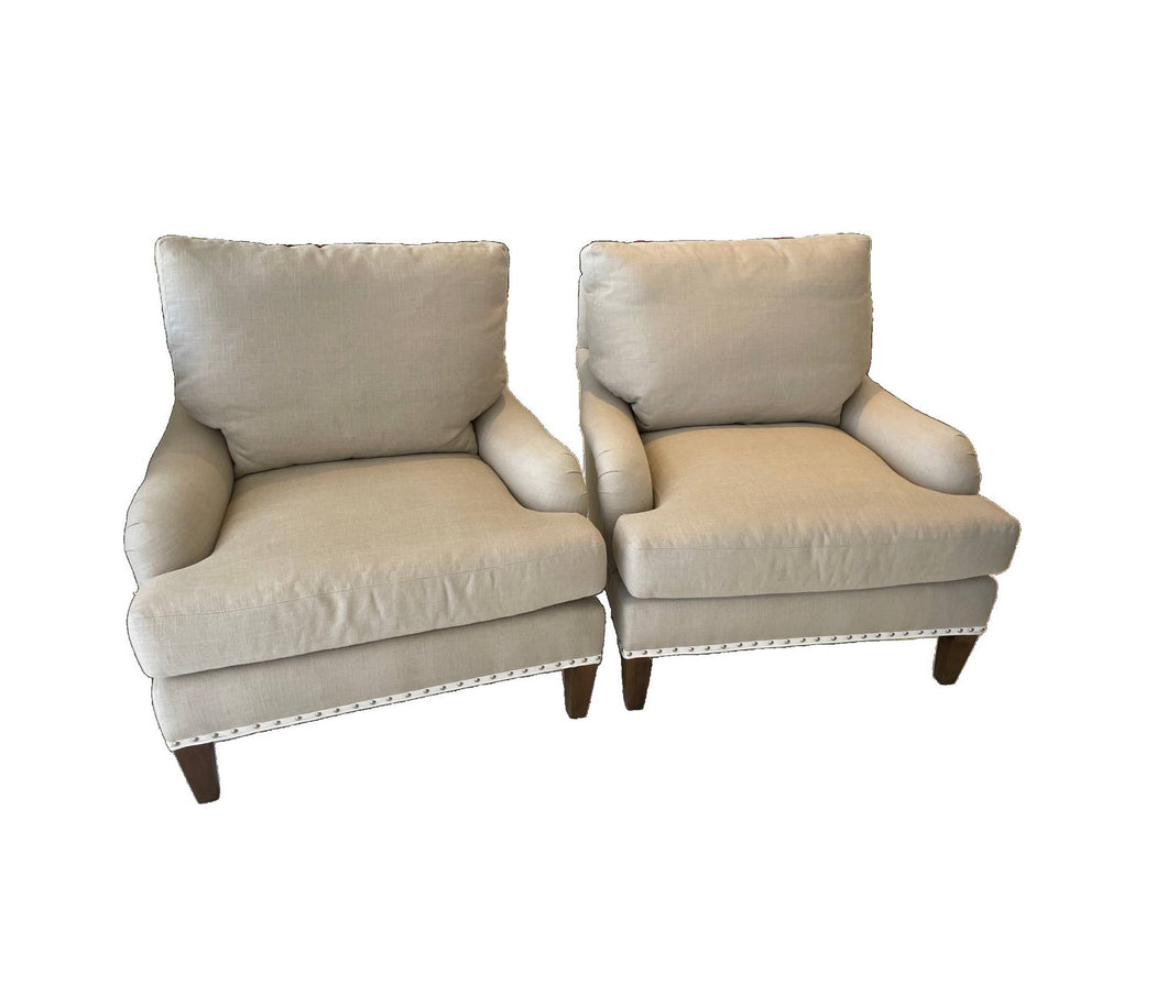 Pair of Upholstered Lounge Club Chairs