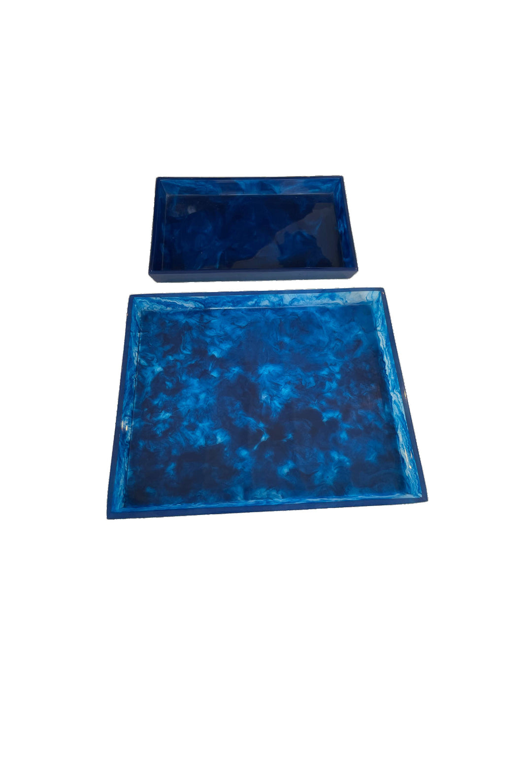 Cobalt Blue Resin Tray Set (2)