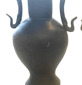 Pair of 19th Century Egyptian Bronze Urns