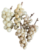 Load image into Gallery viewer, Set of Five Vintage Italian Alabaster Grape Clusters with Wood Stems
