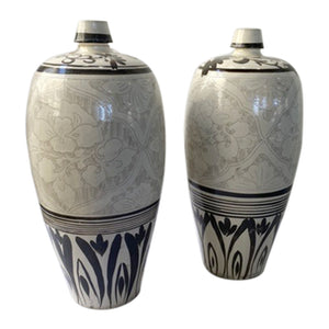 Vintage Peruvian Art Nouveau Ceramic Urn (Pair)