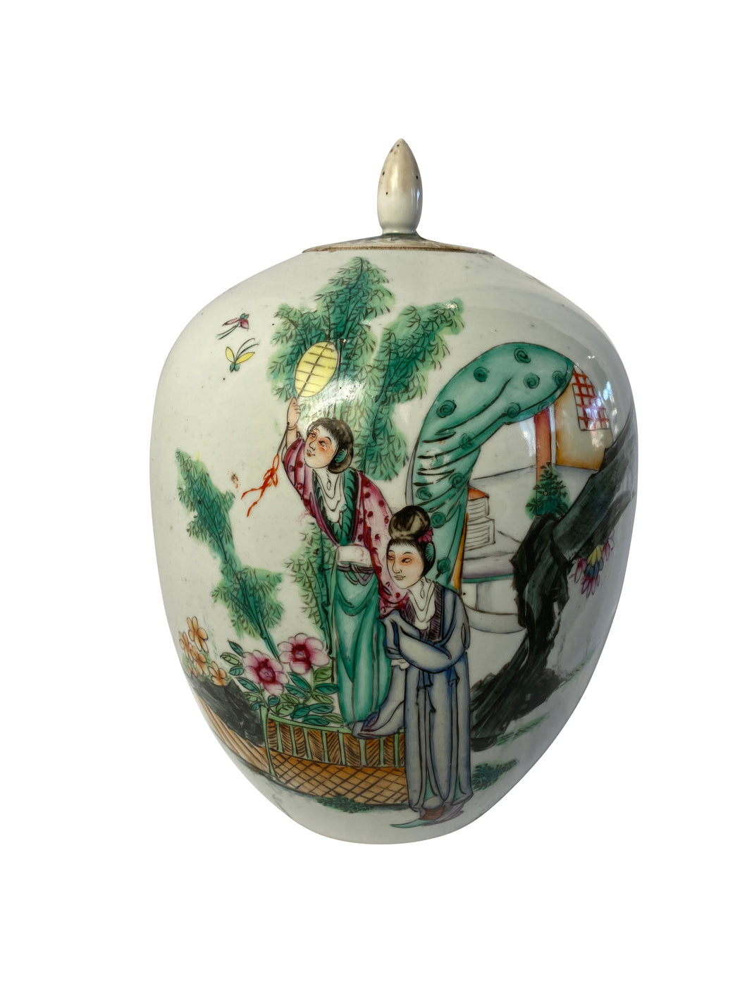 Late 19th Century Chinese Famille Rose Covered Jar